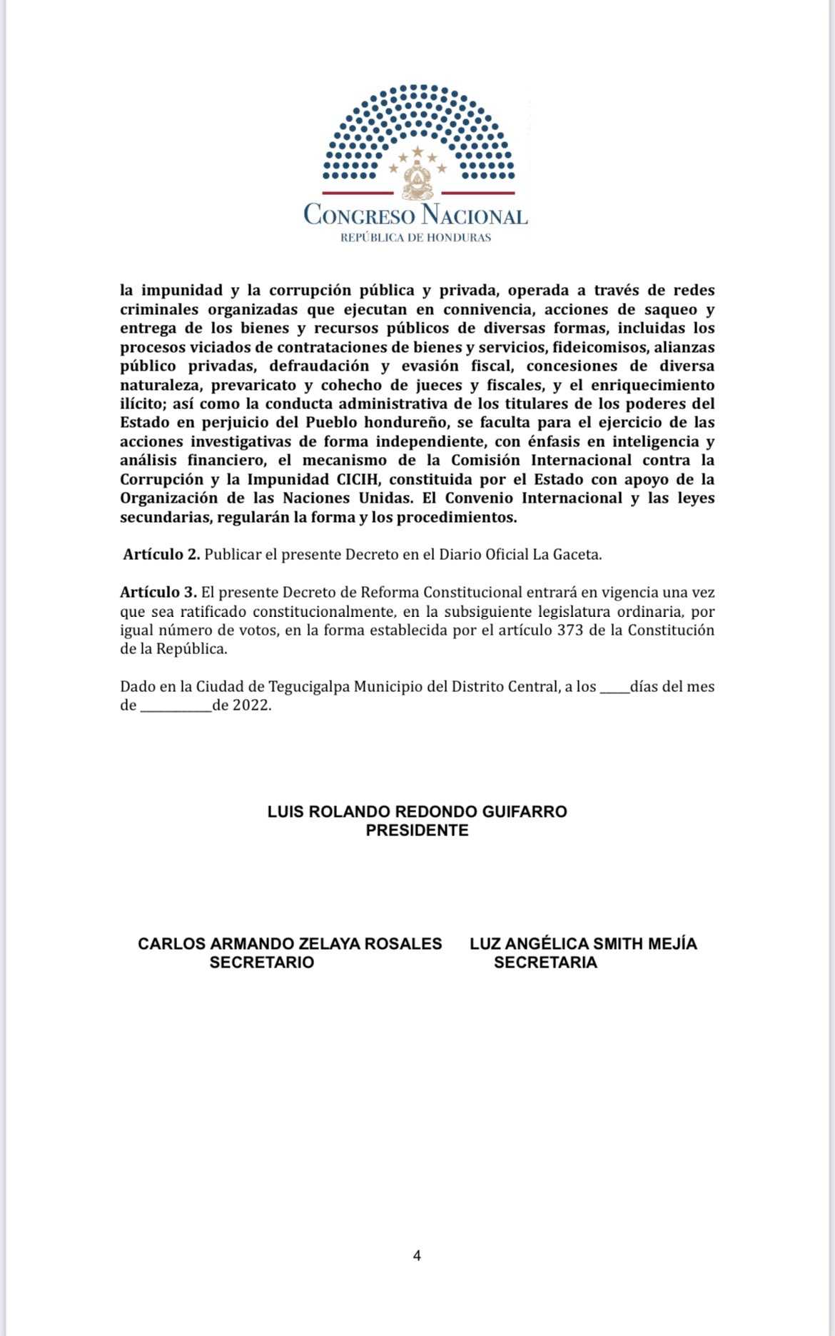 Presentan proyecto  para darle facultades a la CICIH